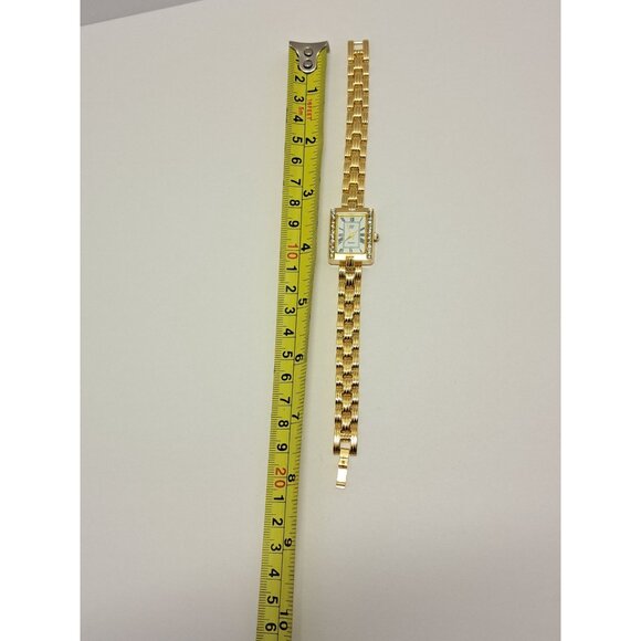 Vintage EJ Womens Quartz Gold Tone With Rhinestones Analog Watch - Picture 5 of 5